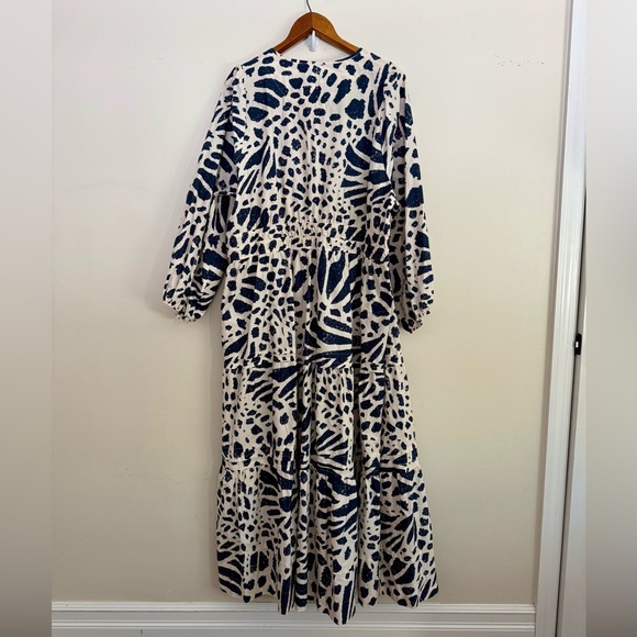 Anthropologie Somerset Long Sleeve Poplin Maxi Dress size 2X Cotton Boho Maxi - Picture 7 of 16